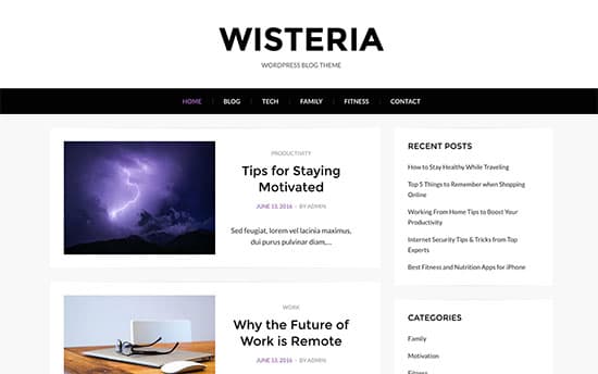 wordpress wisteria teması