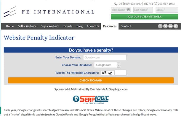 website penalty indicator