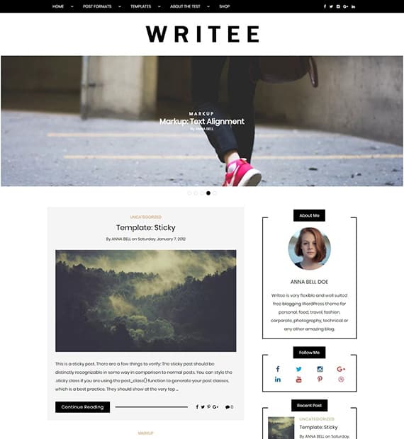 writee free wordpress theme