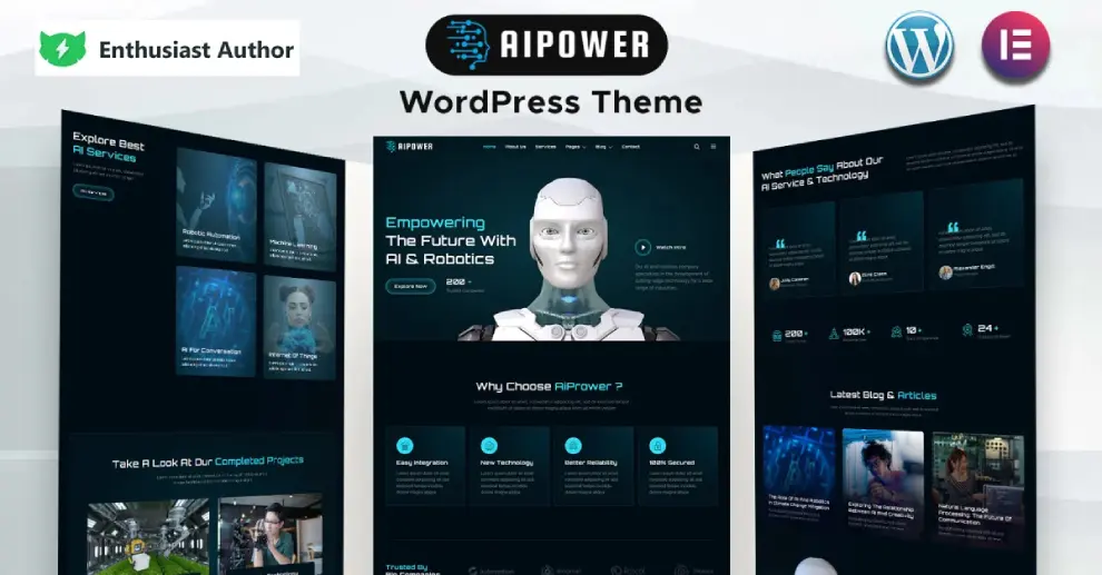 AiPower - AI ve Robot Teknoloji Hizmetleri WordPress Teması